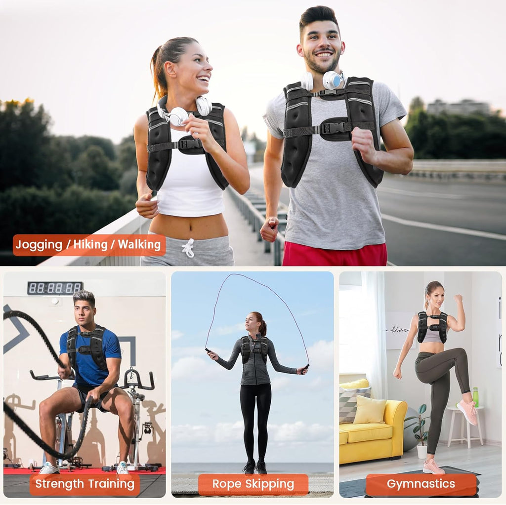 Poudee Weighted Vest - Adjustable Weight Vest for Men & Women | 6lb to 30lb Options for Strength Training & Running