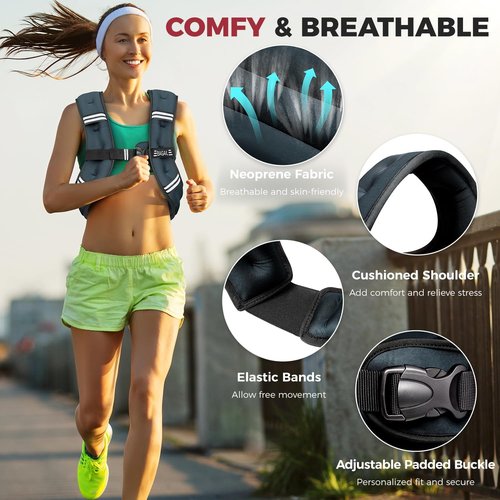 BAGAIL Comfort-Fit Weighted Vest for Women - Even Weight Distribution & No-Chafe Design | 5-30 lbs Options