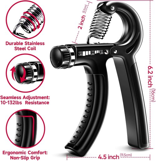 FitBeast Grip Strengthener Kit - 5 Pack Adjustable Resistance for Enhanced Forearm Strength
