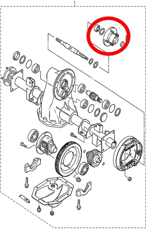 Dr.Acces Golf Cart Rear Axle Hub Assembly Compatible Yamaha G8, G9 (1992-up) G14, G16, G19-G22 Gas&Electric Golf Cart.Replace#JN3-G6514-00