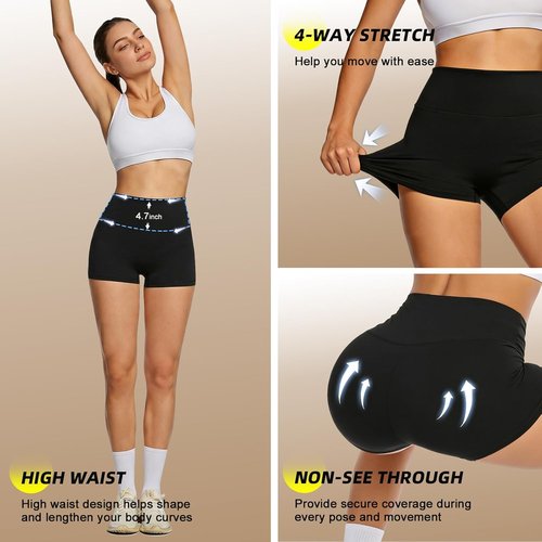 MOREFEEL High Waisted Biker Shorts for Women - Tummy Control & Butt Lifting | 3'' & 5'' Options