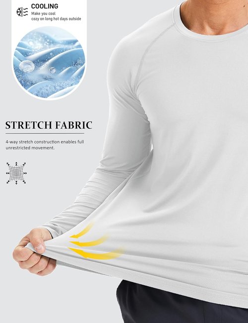 MAGCOMSEN Men's Sun Protection Shirt - UPF 50+ Long Sleeve Dry Fit for Athletic Activities | Fishing & Running