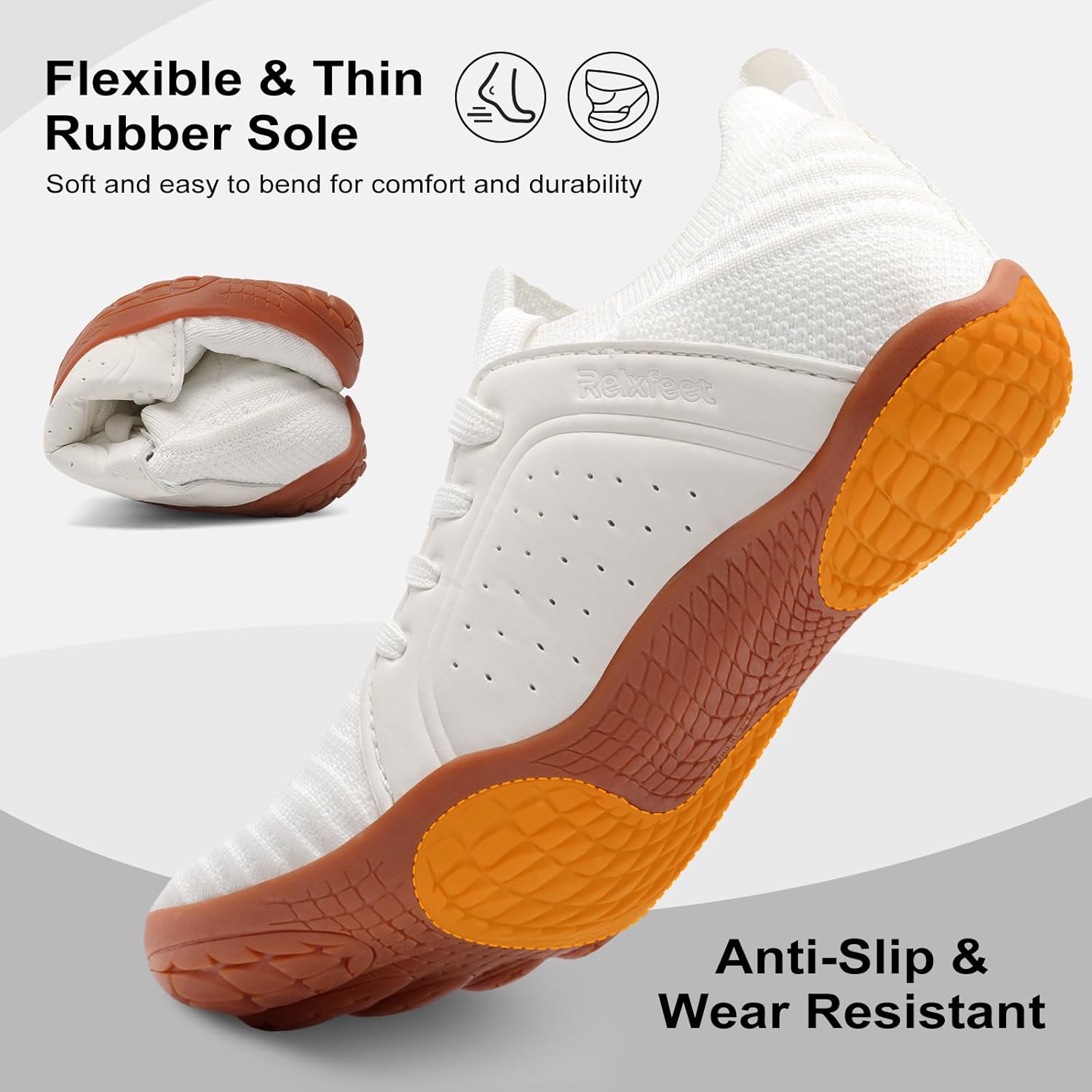 Relxfeet Women's Barefoot Trail Running Shoes - Lightweight, Breathable, Wide Toe Box for Hiking & Gym