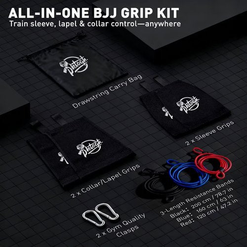 Jiu Jitsu Grip Trainer Simulating Gi – BJJ Resistance Bands System | Grappling Grip Strength & Endurance Training for Judo, MMA & Home Gym