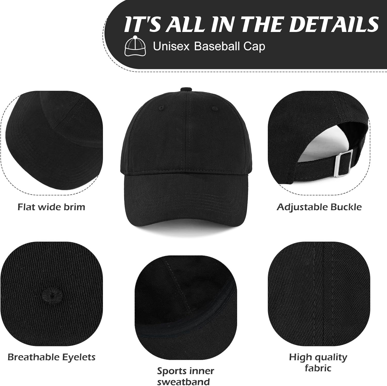 American Trends Baseball Cap - Adjustable Cotton Dad Hat for Women & Men | Classic Ponytail Design
