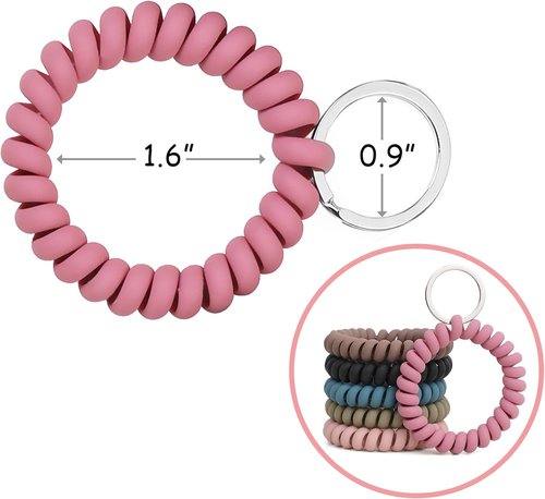 LGEGE Stretchable Wristband Keychain - Flexible Spiral Wrist Coil for ID Badges & Outdoor Sports