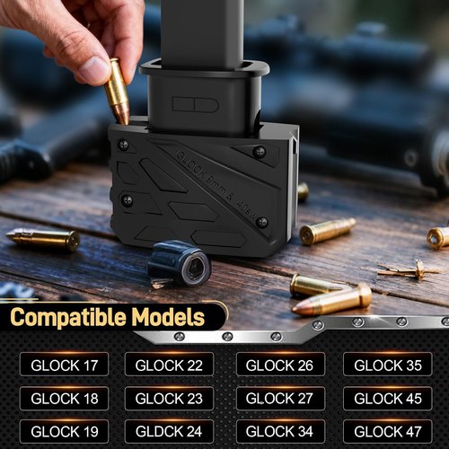 Glock Magazine Speed Loader - Quick & Efficient Loading for 9mm/.40 S&W - Fits Multiple Models | Matte Black