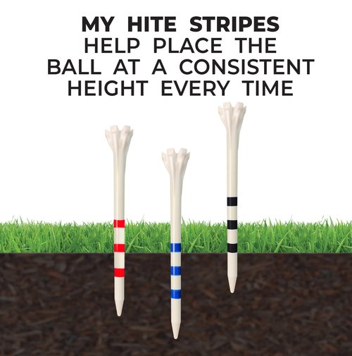 Champ 86503 Zarma Flytee My Hite 3-1/4" Combo Pack White with Blue Stripes Golf Tees