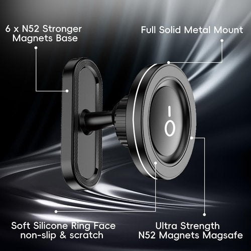 byBOMYA Magnetic Golf Cart Phone Holder for MagSafe iPhone 16 Pro Max Plus 15 14 13 12 Mini, Alloy Strong Magnetic Phone Mount Golf Cart Accessories Compatible with EZGO/Club Cart/Yamaha Golf Cart