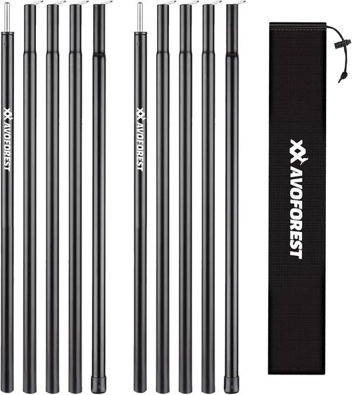 AVOFOREST Adjustable Tent Poles - Heavy Duty 76in Camping Accessories for Backpacking & Hiking