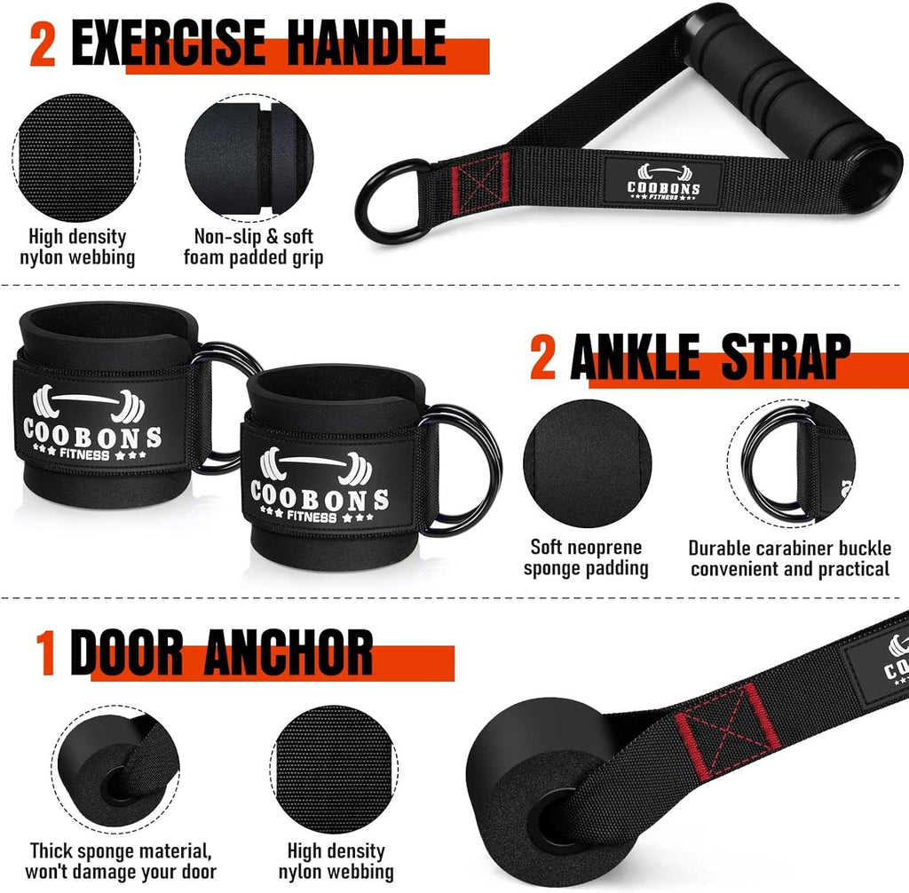Skiennix Heavy Resistance Bands - 300LBS Exercise Bands with Handles for Strength Training | Home Gym Equipment