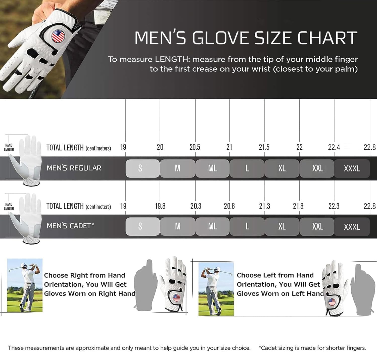 Amy Sport Golf Gloves - Soft Leather Grip for Left & Right-Handed Golfers | 3 Pack, Sizes S-3XL