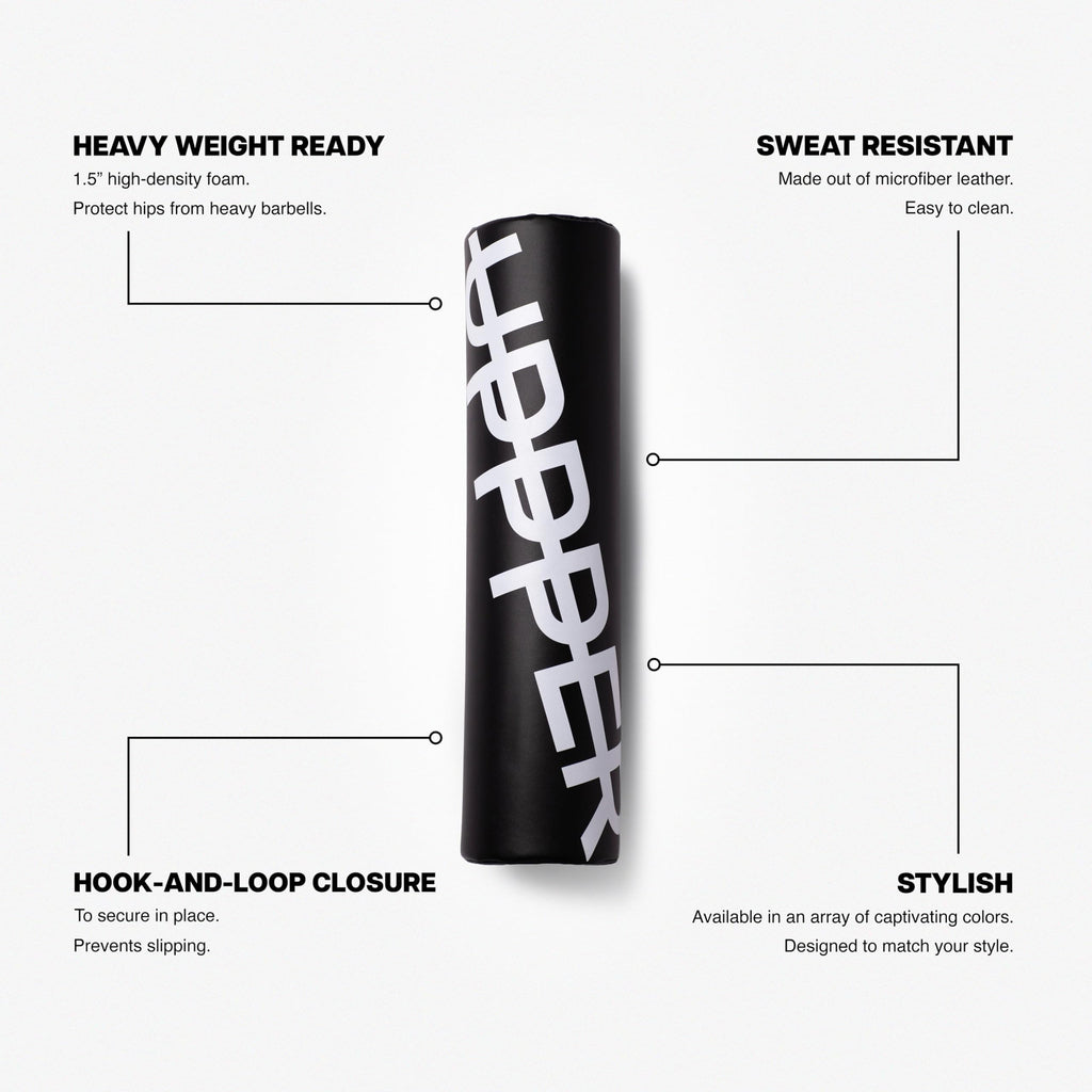 UPPPER Barbell Pad for Hip Thrusts, Glute Bridges, Neck Protection - 1.5” Thick Foam for Comfort and Support, Secure Hook-and-Loop Closure, Premium Materials - Fits Olympic & Standard Bars