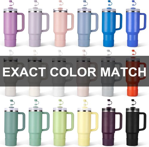 HYZ Silicone Spill Proof Stopper Set - 8 Piece Accessories for Stanley H2.0 Tumblers | Ash Color