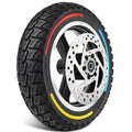 Felixstory 10x2.5-6.1 Solid Tire with Hub，Fit for KUGOO M4 Electric Scooter，with 140mm Disc Brake, with 2.71" Offset Hub 0.45" Bearing, Off Road Tubeless Tire, Wear-resistant Puncture-proof