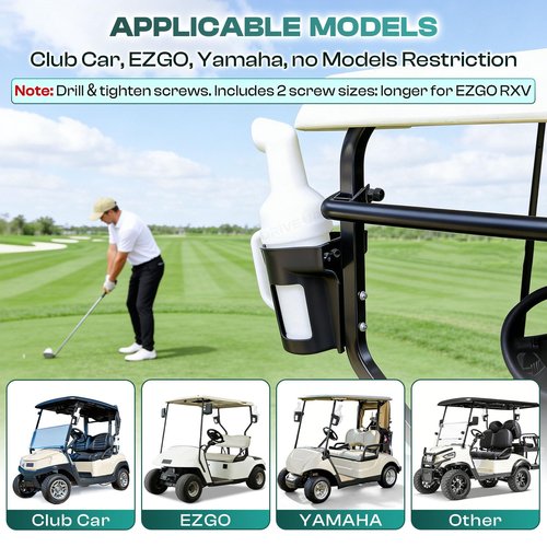 DRIVE UP Golf Cart Universal Sand Bottle, Divot Filler Sand Bottle with Rattle Proof Holder Suitable for EZGO, Club Car and Yamaha, Large Capacity - 2 Packs