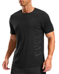 G Gradual Men's Workout Shirts Quick Dry Athletic Running T-Shirts Lightweight Moisture Wicking Short Sleeve Sports Gym Tops(Black,L)