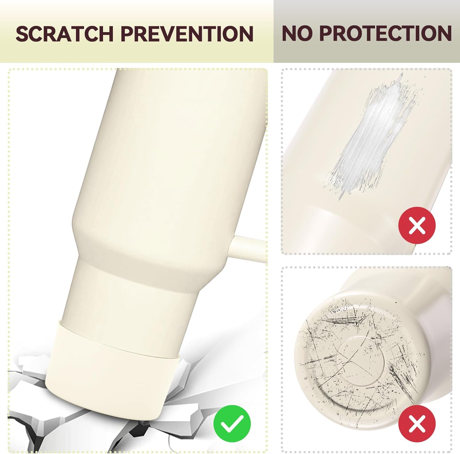 PICcircuit Silicone Bottoms for Stanley Boot | 2PCS for Quencher Adventure & Hydroflask Tumblers - Scratch & Noise Protection