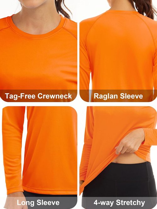 MAGCOMSEN Women's Long Sleeve Shirts UPF 50+ Sun Protection Shirts for Hiking Fishing Workout Rash Guard