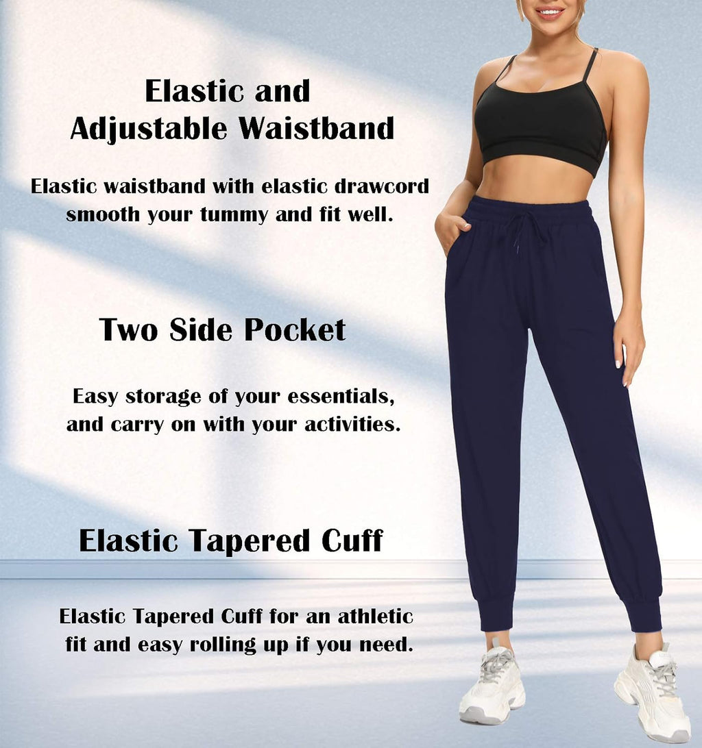 Skiennix Women's Sweatpants - Comfortable Joggers with Pockets for Yoga & Running | 3-Pack Set