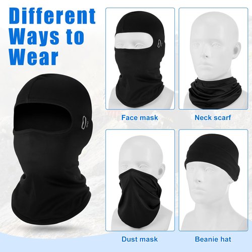 Suhine 30 Pcs Winter Balaclava Ski Mask Windproof Thermal Face Mask Cold Weather Balaclava with Reflective Stripe (Black)