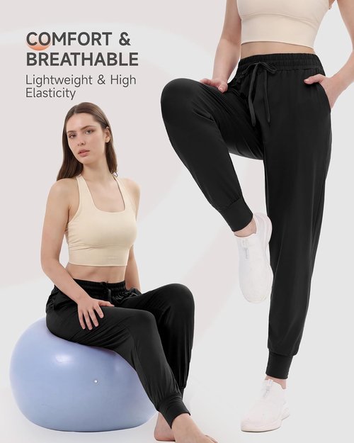 GAYHAY Women's Joggers with Pockets - Lightweight Sweatpants for Yoga, Lounge, and Gym Workouts