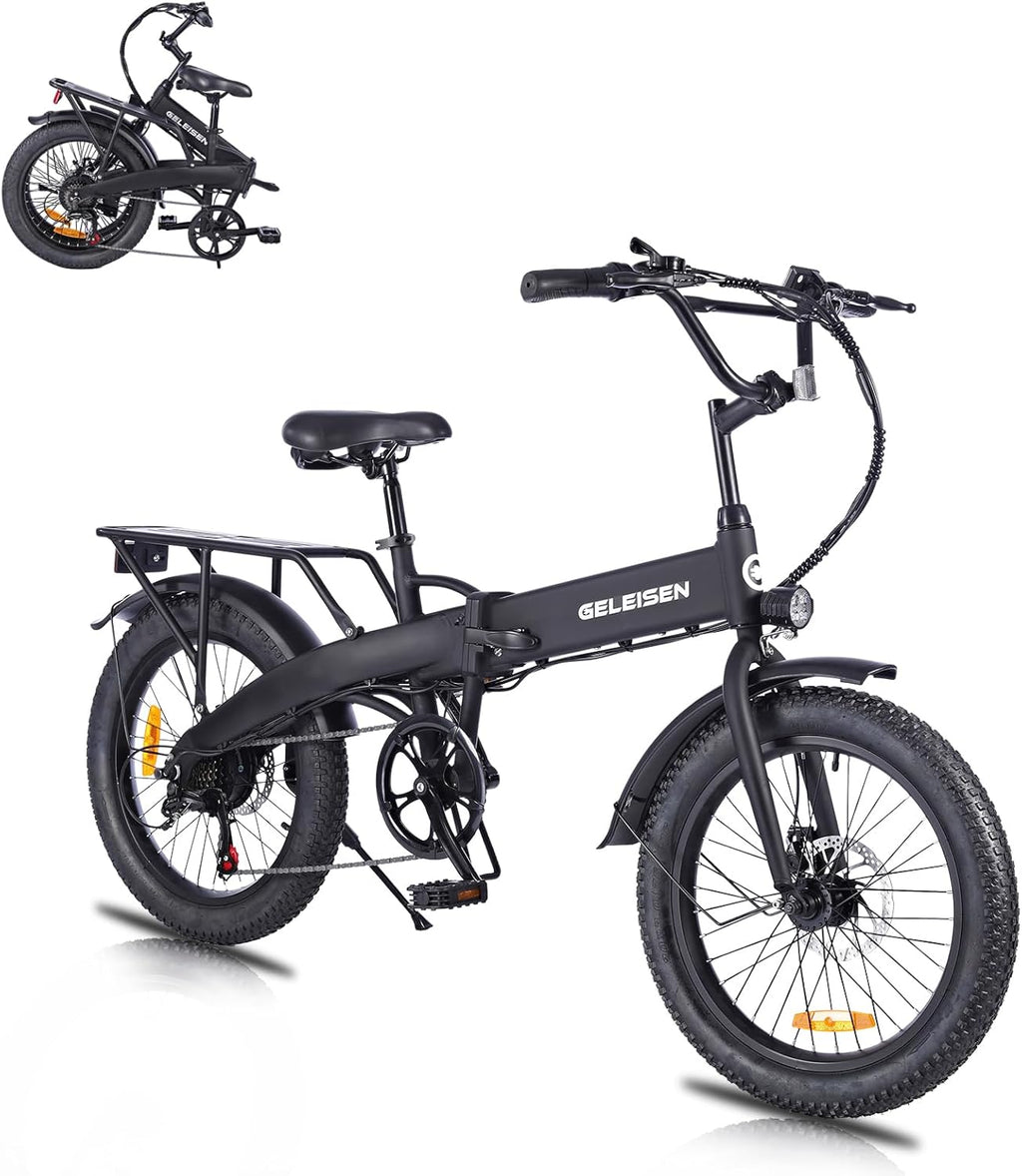 Skiennix Folding Electric Bike - 20" Fat Tire Ebike with 374.4Wh Battery & LCD Display | 20MPH Speed, 6 Gears