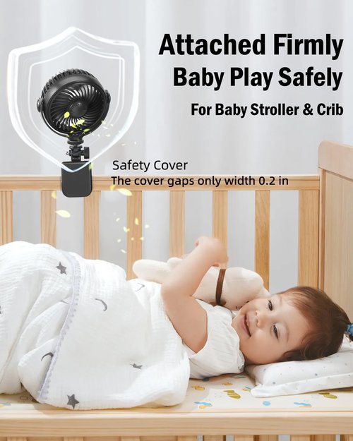 xuenair Clip on Fan for Peloton Bike Treadmill Bed Desk Car Handle Stroller Baby Crib, Rechargeable Portable Small Clip on Fan with Never Fall Adjustable Quiet