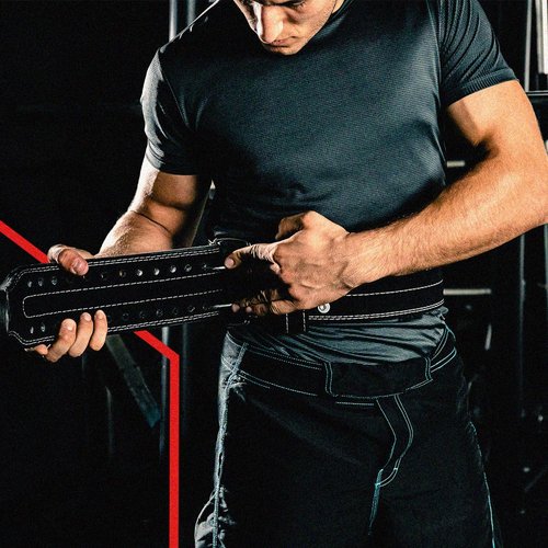 HHR Power Lifting Belt Suede Leather Double Prong Power Belt - 4 Inches Wide, 10 MM Thick - Weightlifting Belt Maximum Support & Protection- Optimal for Powerlifting 1 Year Warranty!!!!