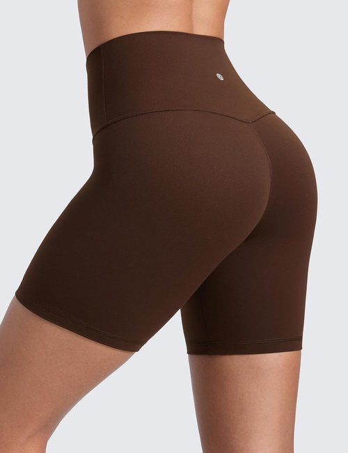 CRZ YOGA ButterLuxe Biker Shorts - High Waisted Spandex for Women | 6" Length for Comfort & Flexibility