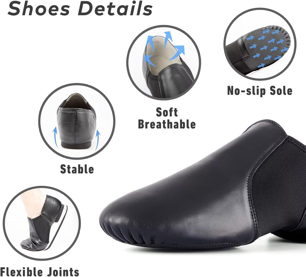 Skiennix Dance Jazz Shoes - Premium Cowhide Leather for Men & Women | Comfortable Fit