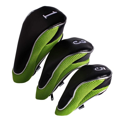Andux 3pcs/Pack Golf Wood Head Covers + 10pcs/Set Iron Head Covers