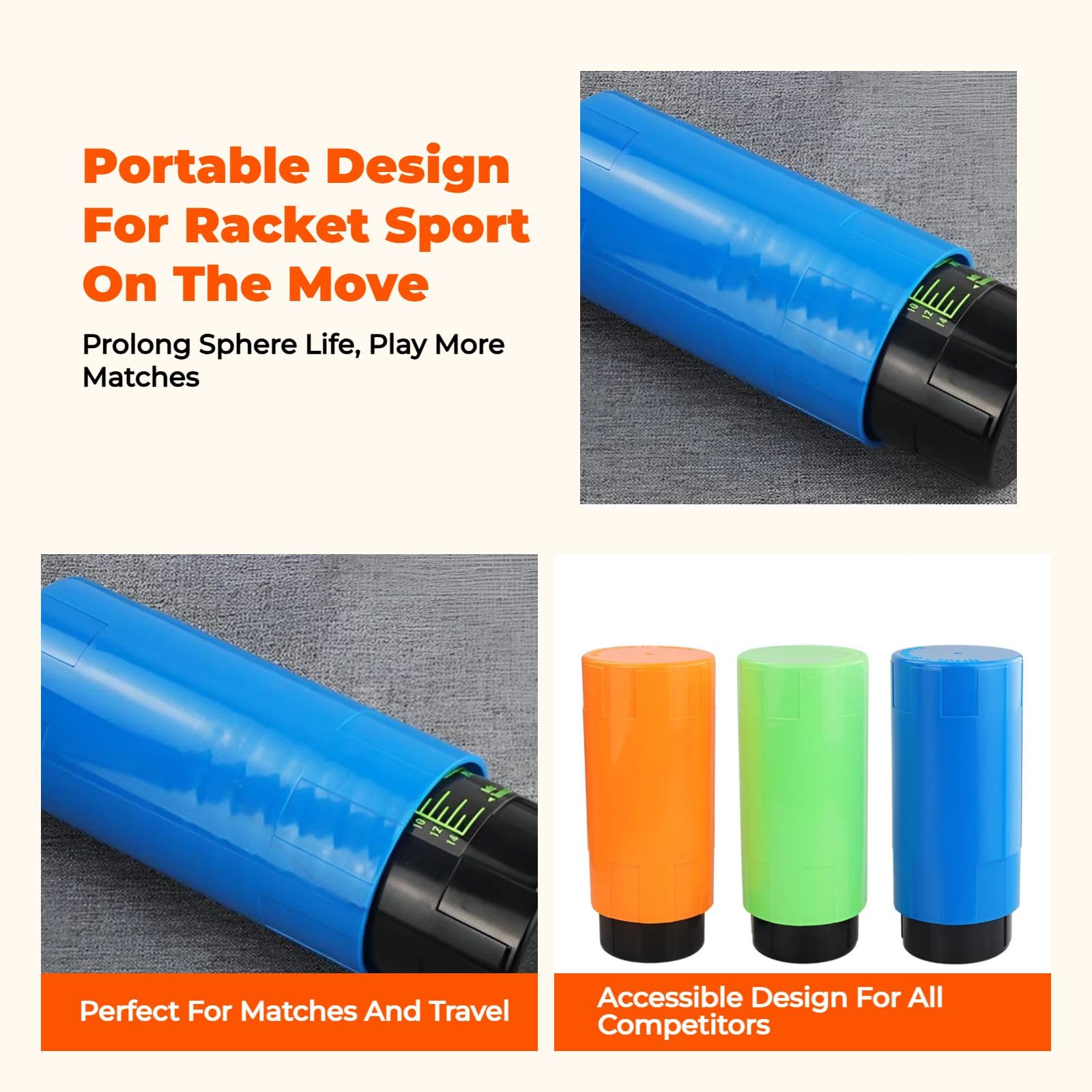 UGPLM Tennis Ball Saver Accessories Carrying Holder Lightweight Portable Restore Tennis Shape Carrier Can Balls Holder Tennis Pressure Maintaining, Black