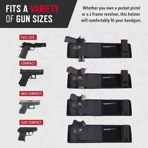 ComfortTac Belly Band Holster - Versatile Gun Holster for Men & Women | Fits Most Pistols & Revolvers
