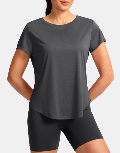 G Gradual Women's Lightweight Athletic Yoga Tops - Short Sleeve Quick Dry Running Shirts | Loose Fit Gym T-Shirts