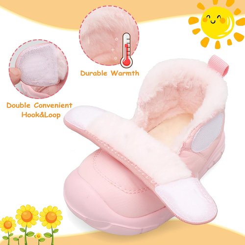 LeIsfIt Toddler Winter Boots - Cozy Fleece Indoor/Outdoor Shoes for Girls & Boys
