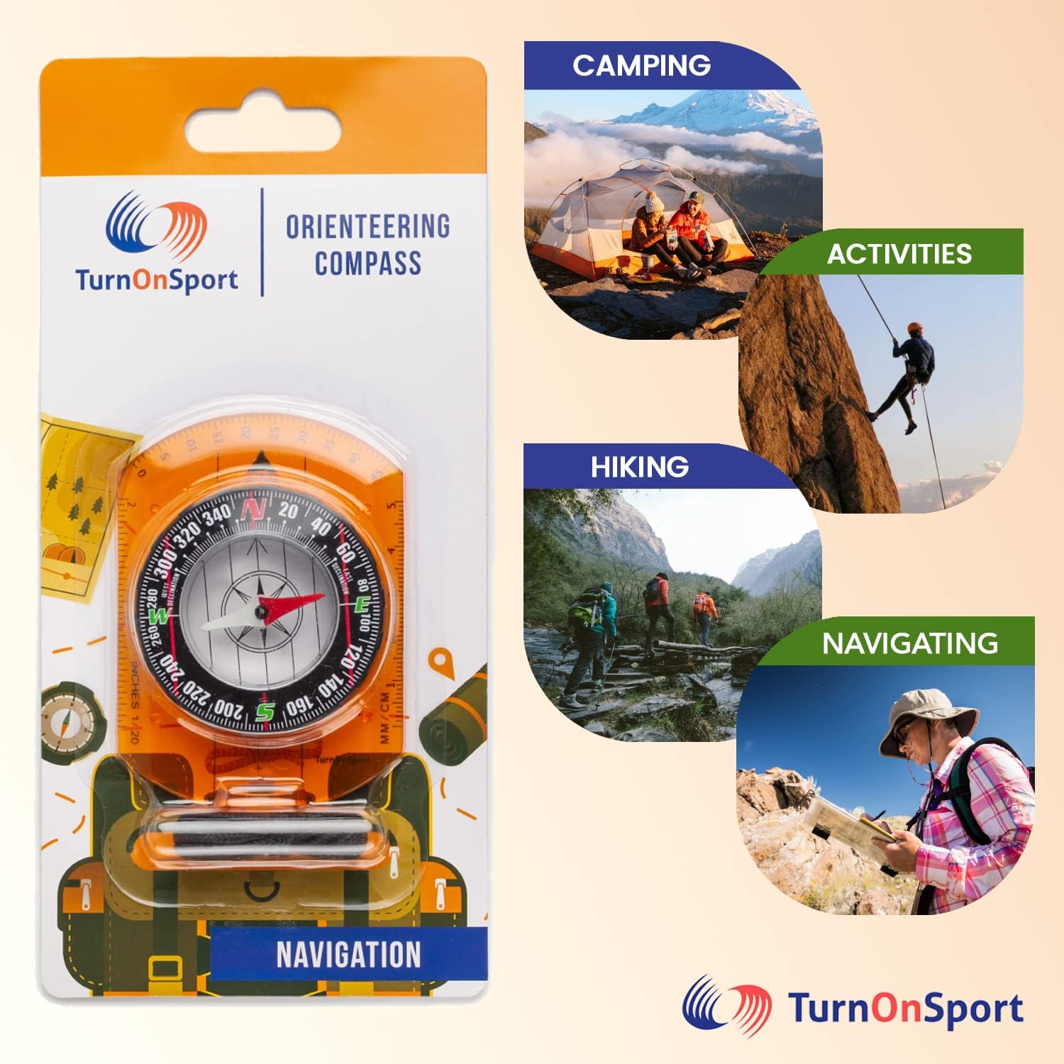 Orienteering Compass - Advanced Hiking & Camping Navigation Tool - Perfect for Kids & Scouts