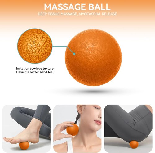 Krightlink 5-in-1 Foam Roller Set - Deep Tissue Muscle Massage & Trigger Point Relief | Orange & Black