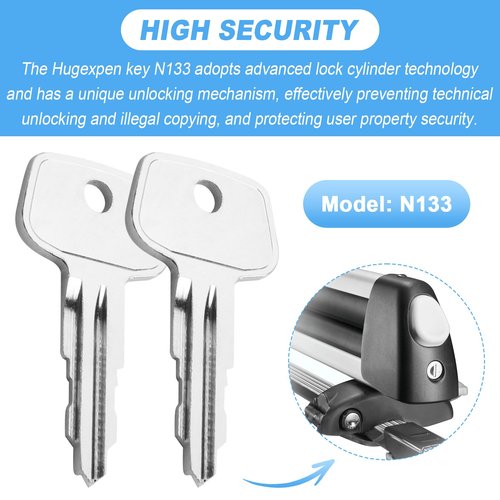 N133 Key Replacement for Thule Rack Core, Key Cylinder for Bike Rack Lock, Roof Cargo Lock, Roof Rack Locks, Cross Bars, Towers, Ski Rack Etc