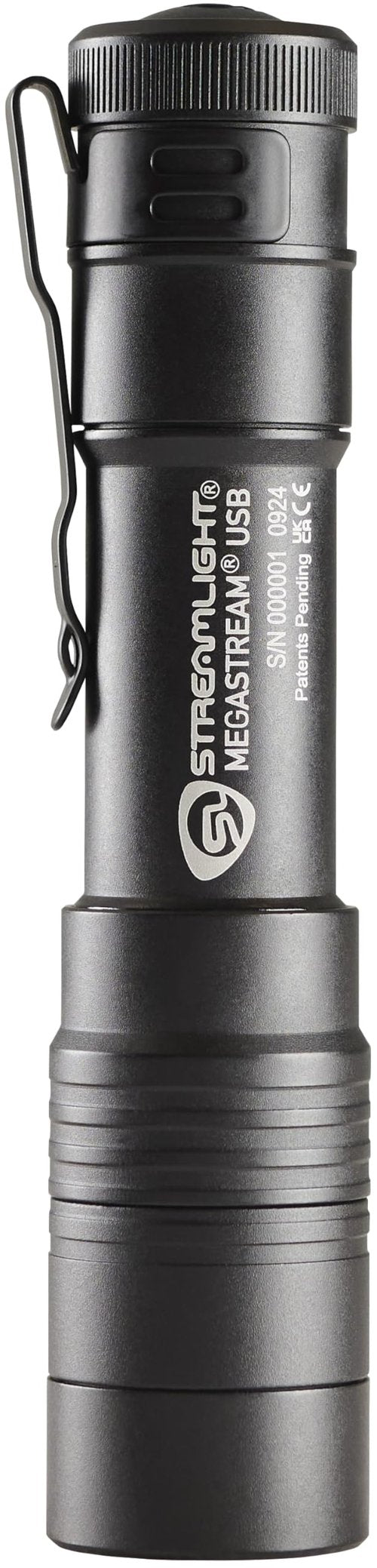 Streamlight 66210 MegaStream USB 1800-Lumen 26000-Candela Rechargeable EDC Flashlight Includes Rechargeable Battery, USB-C Cable, and Holster, Black