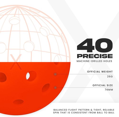 Franklin Sports X-40 Outdoor Pickleballs - Official USA Pickleball Ball | Regulation Size for Tournaments