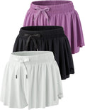 Skiennix Women's Flowy Athletic Shorts - 2-in-1 Butterfly Running Design with Built-in Spandex Liner | Casual Gym Wear