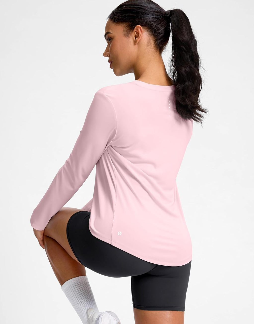 SANTINY Lightweight Long Sleeve Workout Top - Breathable Yoga & Gym Shirt | UPF 50+ Sun Protection
