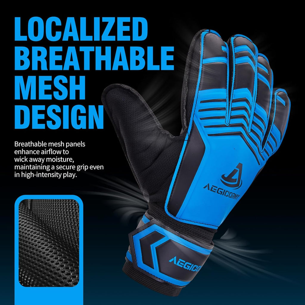 Regine Switzerland Goalie Gloves - Breathable Soccer Gloves with Finger Protection | Extra Grip, Black/Green, Sizes 5-10