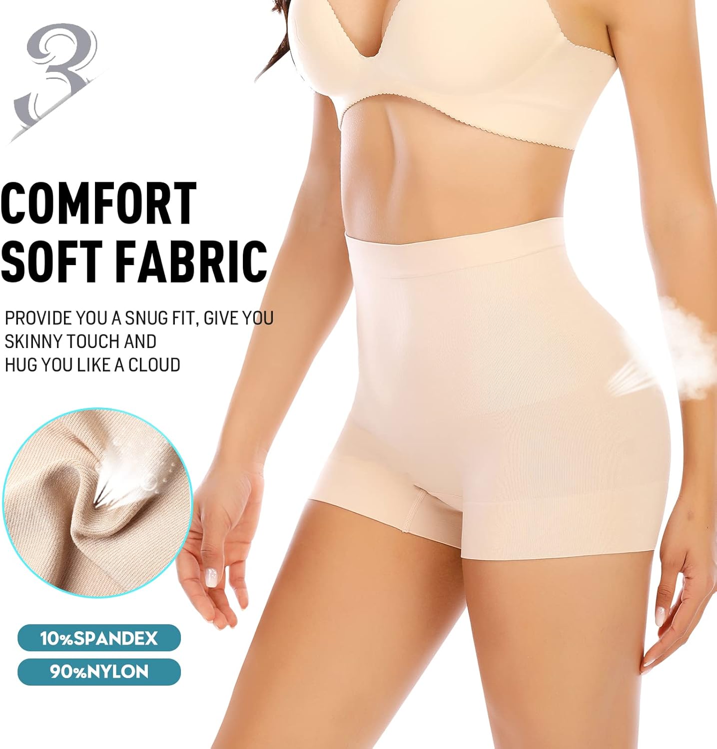 Werena Seamless Shaping Boyshorts - Tummy Control Slip Shorts for Women | Comfortable Under Dress Wear