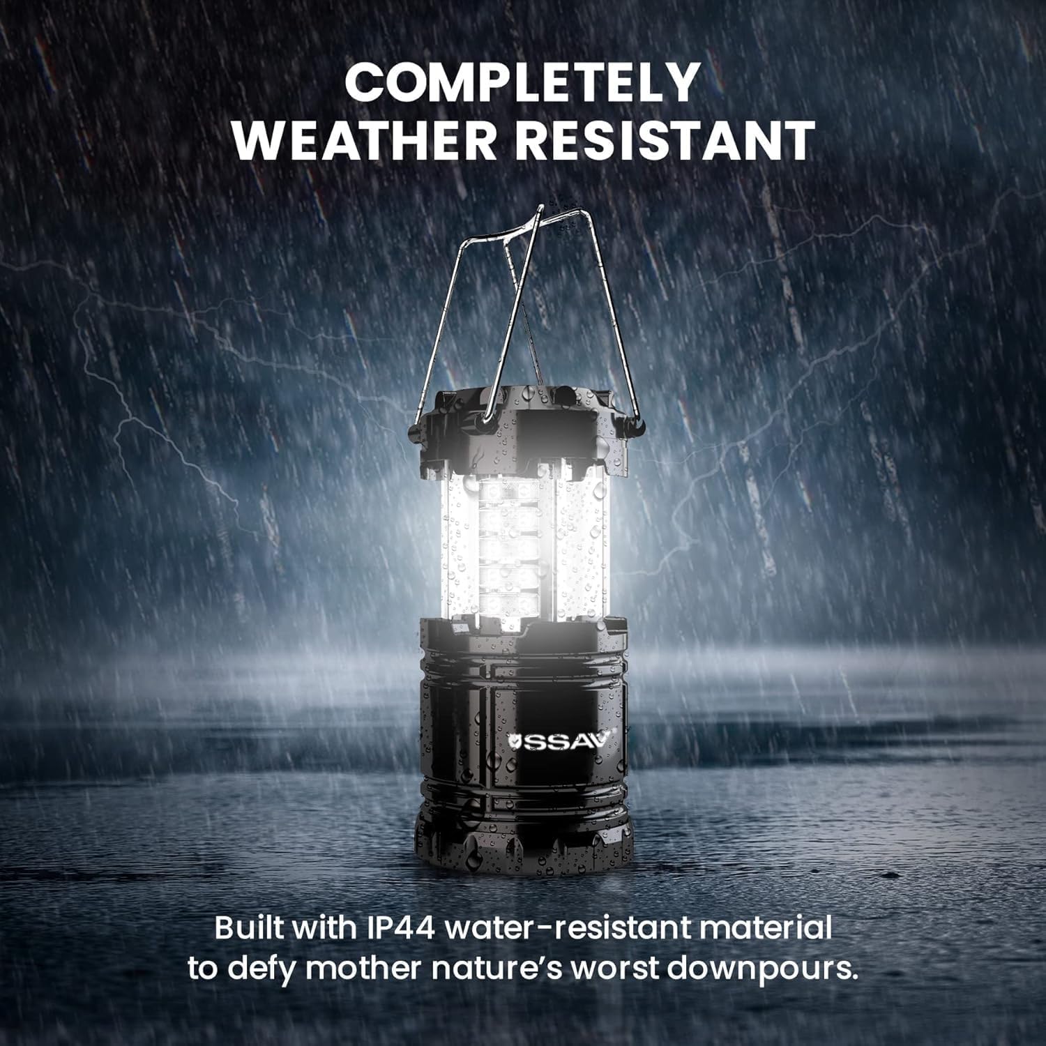 Skiennix LED Camping Lantern - Portable Emergency Light for Hurricane Survival | 4 Pack Black