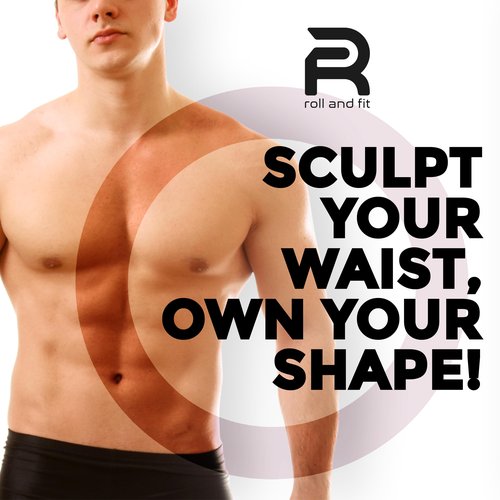 Roll & Fit Waist Trimmers for Men and Women (Black, Medium)