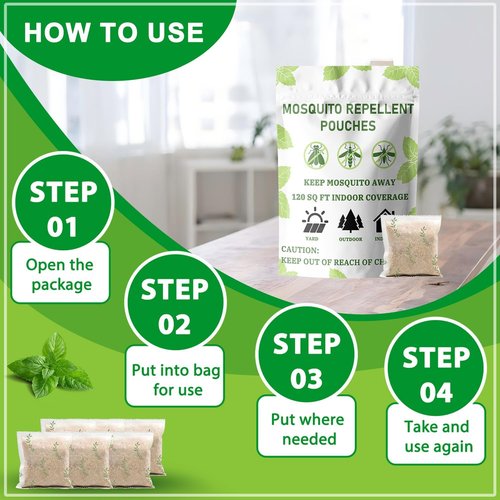 Furiseng Natural Mosquito Repellent - 60-Day DEET-Free Protection | 8 Pack for Indoor & Outdoor Use