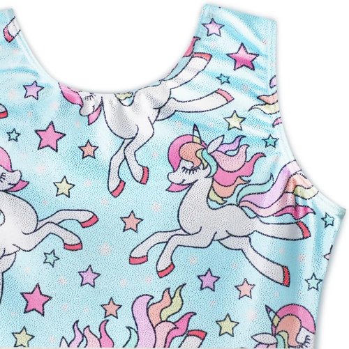 HOZIY Gymnastics Leotards for Girls - Sparkle Unicorn & Leopard Biketard Outfits, Sizes for Toddlers & Kids