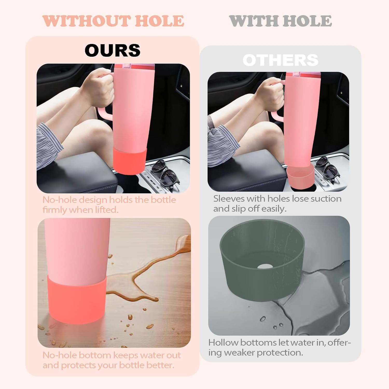 Owala Silicone Boot - Non-Slip, Scratch-Resistant Stability Enhancer for 30oz & 40oz Bottles | 18 Colors Available (Sparkling Sherbet)